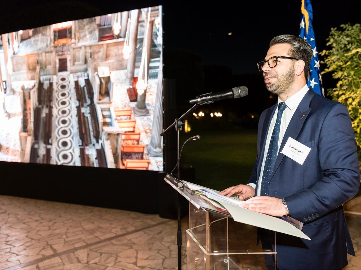 Alessandro Crocco presenting the San Clemente restoration